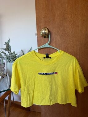 U.S.A. Gear Bright Yellow Cropped Tee